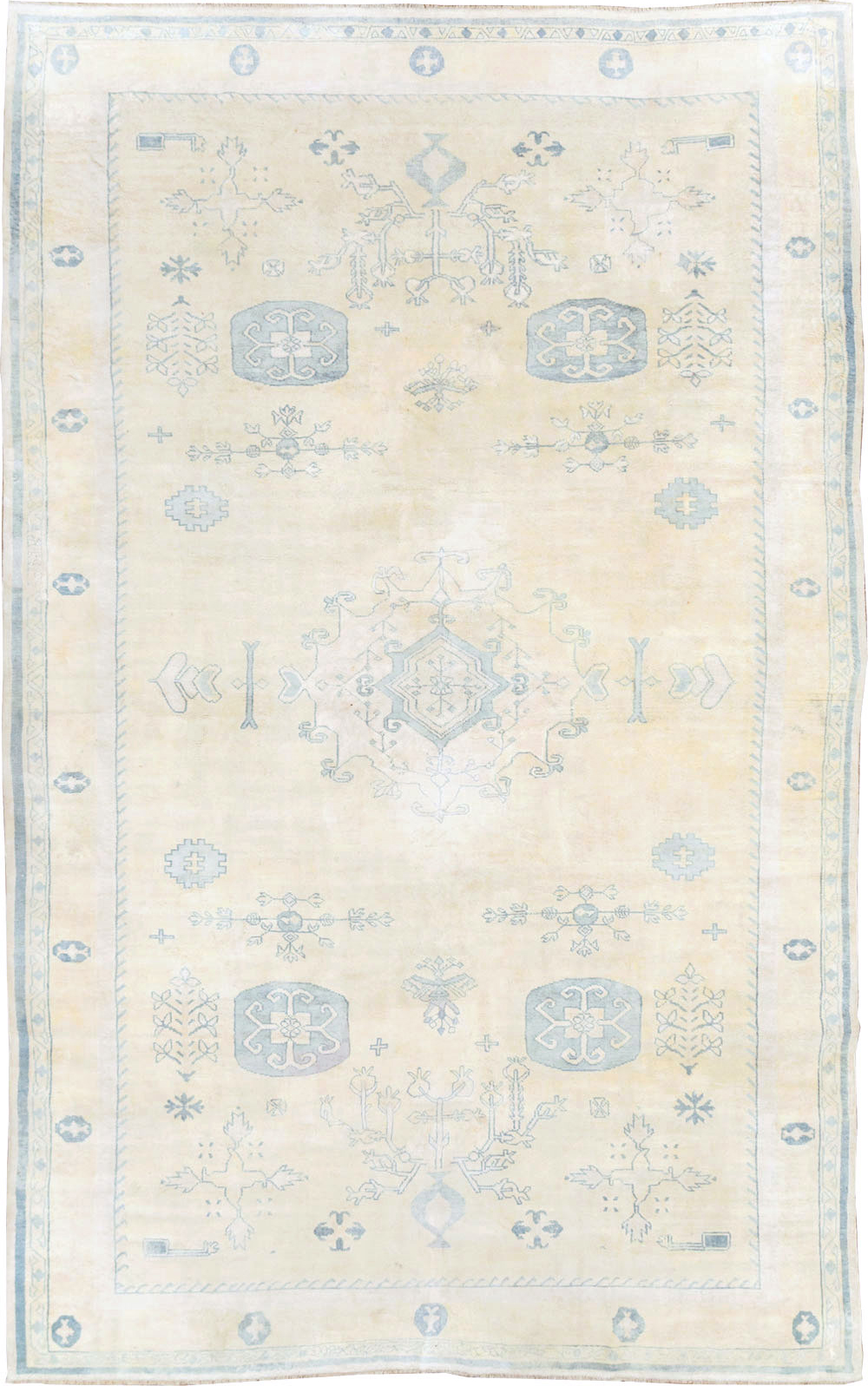 Vintage Cotton Agra Carpet, No.17799 - Galerie Shabab