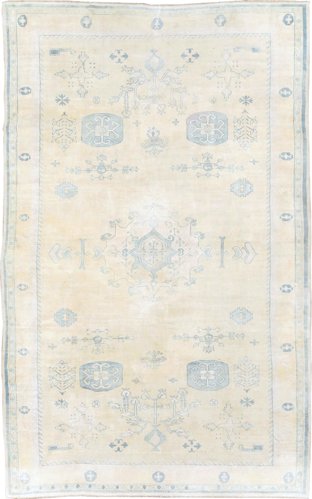 Vintage Cotton Agra Carpet, No.17799 - Galerie Shabab