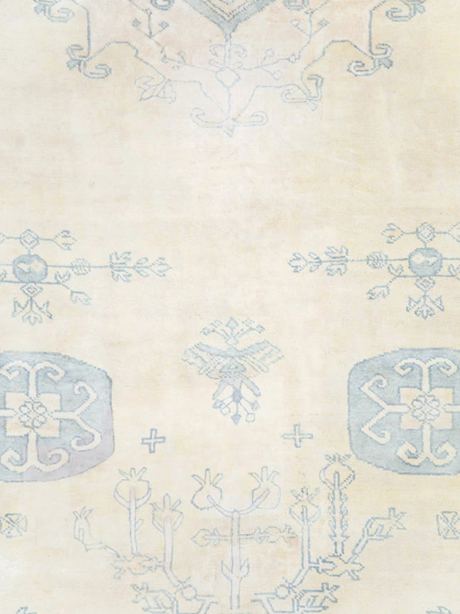 Vintage Cotton Agra Carpet, No.17799 - Galerie Shabab