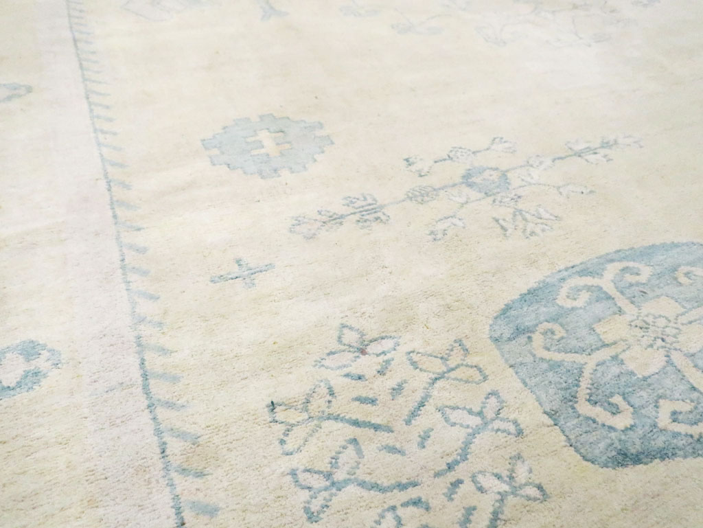 Vintage Cotton Agra Carpet, No.17799 - Galerie Shabab