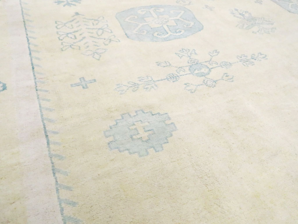 Vintage Cotton Agra Carpet, No.17799 - Galerie Shabab