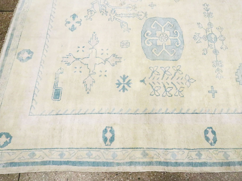 Vintage Cotton Agra Carpet, No.17799 - Galerie Shabab