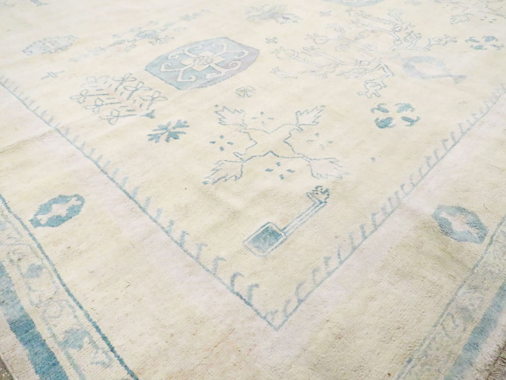 Vintage Cotton Agra Carpet, No.17799 - Galerie Shabab