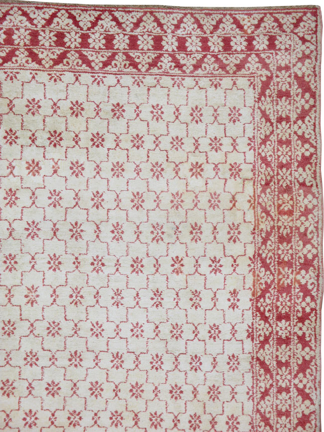 Antique Cotton Agra Carpet, No.17803 - Galerie Shabab