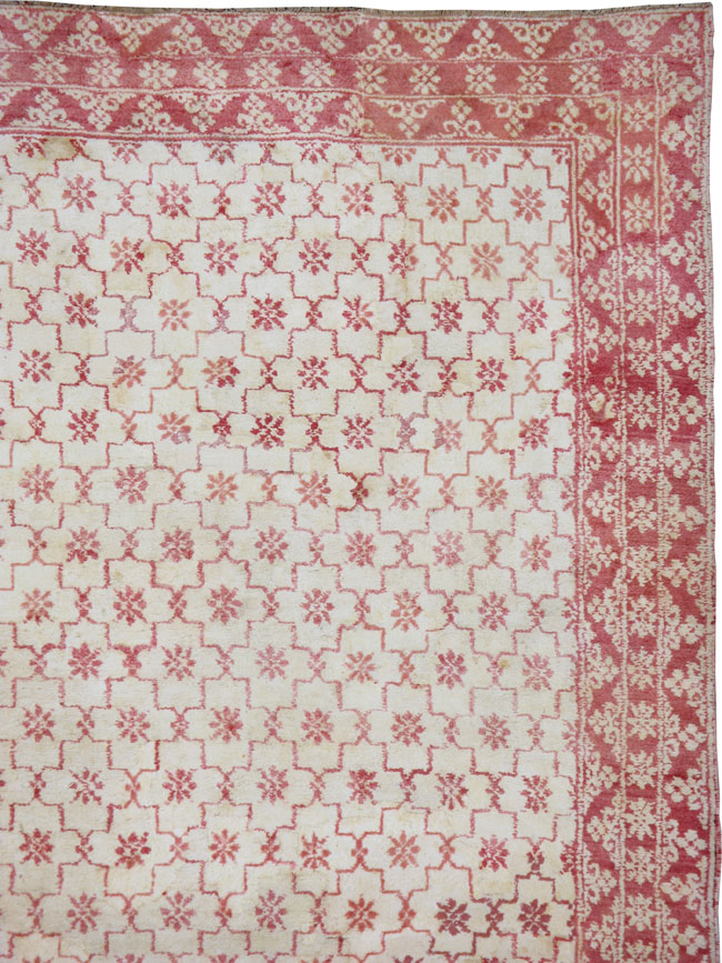 Antique Cotton Agra Carpet, No.17803 - Galerie Shabab