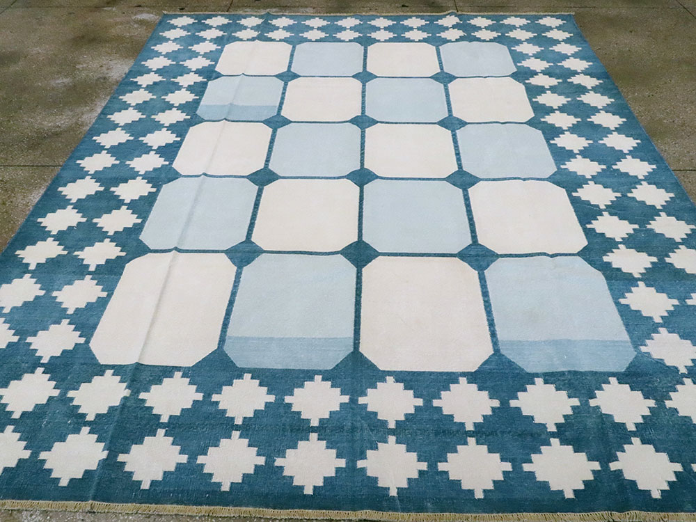 Vintage Indian Flat-weave Dhurrie, No.17810 - Galerie Shabab
