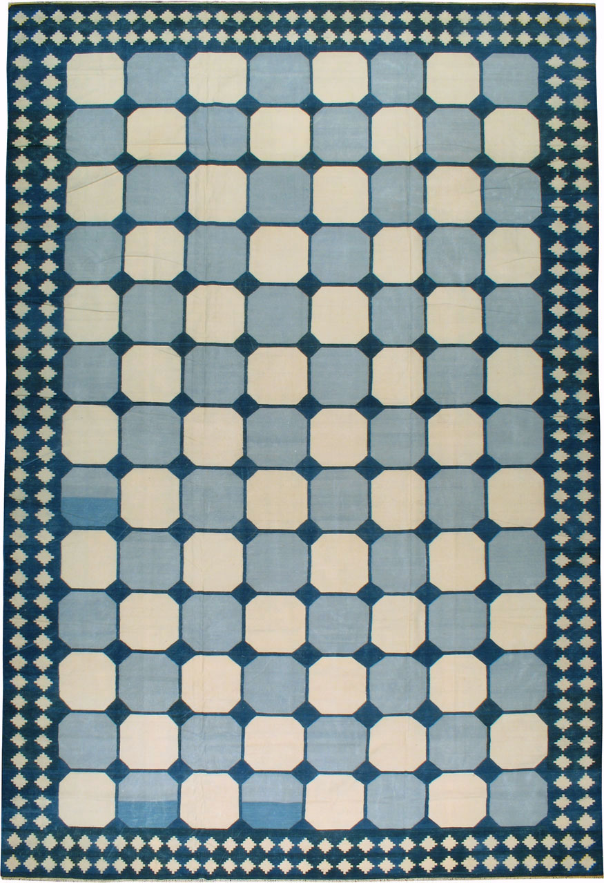 Vintage Indian Flat-weave Dhurrie, No.17813 - Galerie Shabab