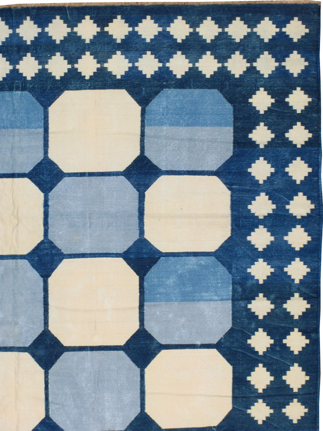 Vintage Indian Flat-weave Dhurrie, No.17814 - Galerie Shabab