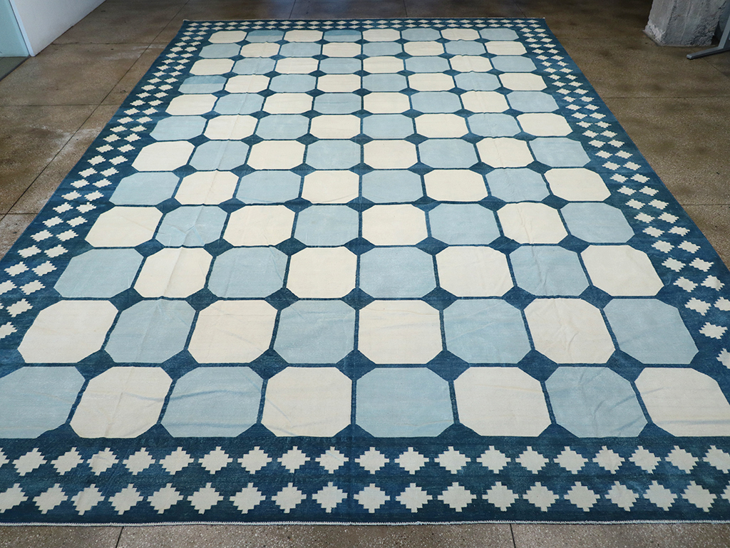 Vintage Indian Flatweave Kilim Dhurrie, No.17815 - Galerie Shabab