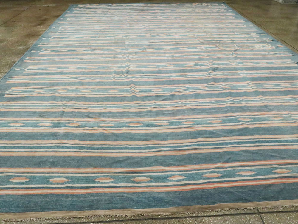 Vintage Indian Flat-weave Dhurrie, No.17857 - Galerie Shabab