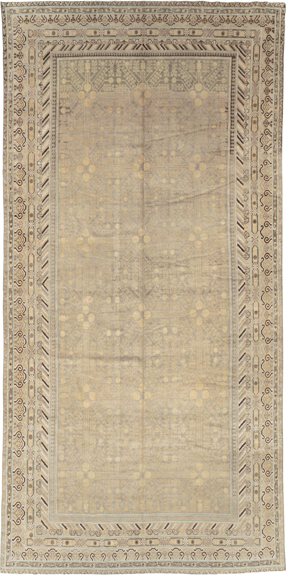 Vintage East Turkestan Khotan Carpet, No.17875 - Galerie Shabab