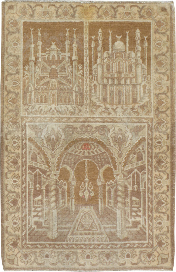 Vintage East Turkestan Khotan Pictorial Rug, No.17896 - Galerie Shabab