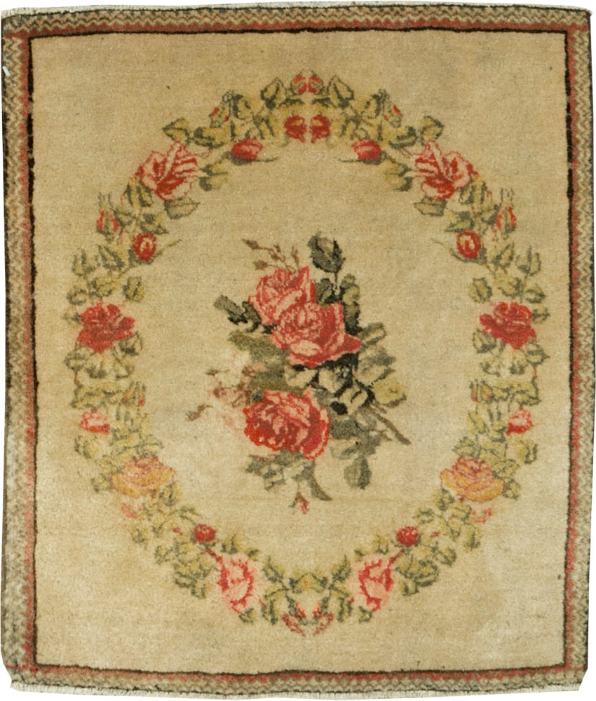 Antique Persian Kashan Throw Rug (Pair: 1 of 2), No.17930 - Galerie Shabab