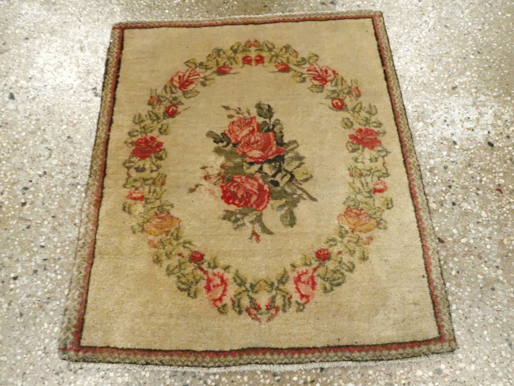 Antique Persian Kashan Throw Rug (Pair: 1 of 2), No.17930 - Galerie Shabab