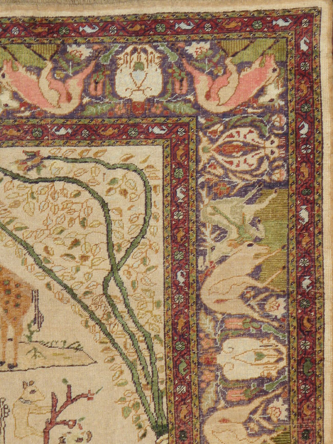 Antique Turkish Kayseri Pictorial Rug, No.17943 - Galerie Shabab