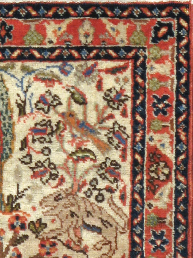 Vintage Persian Tabriz Pictorial Rug, No.17953 - Galerie Shabab