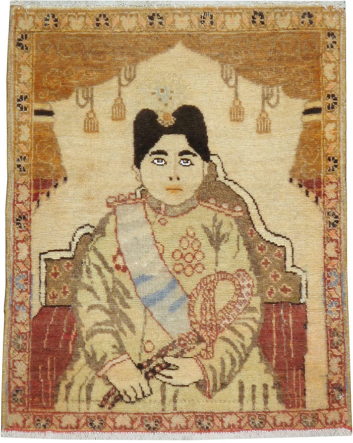 Antique Persian Tabriz Pictorial Rug (Pair: 1 of 2), No.17956 - Galerie Shabab