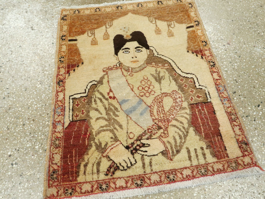 Antique Persian Tabriz Pictorial Rug (Pair: 1 of 2), No.17956 - Galerie Shabab