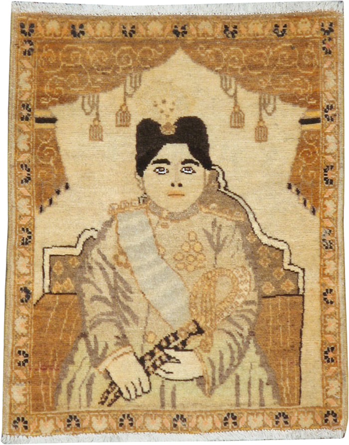 Antique Persian Tabriz Pictorial Rug (Pair: 2 of 2), No.17957 - Galerie Shabab