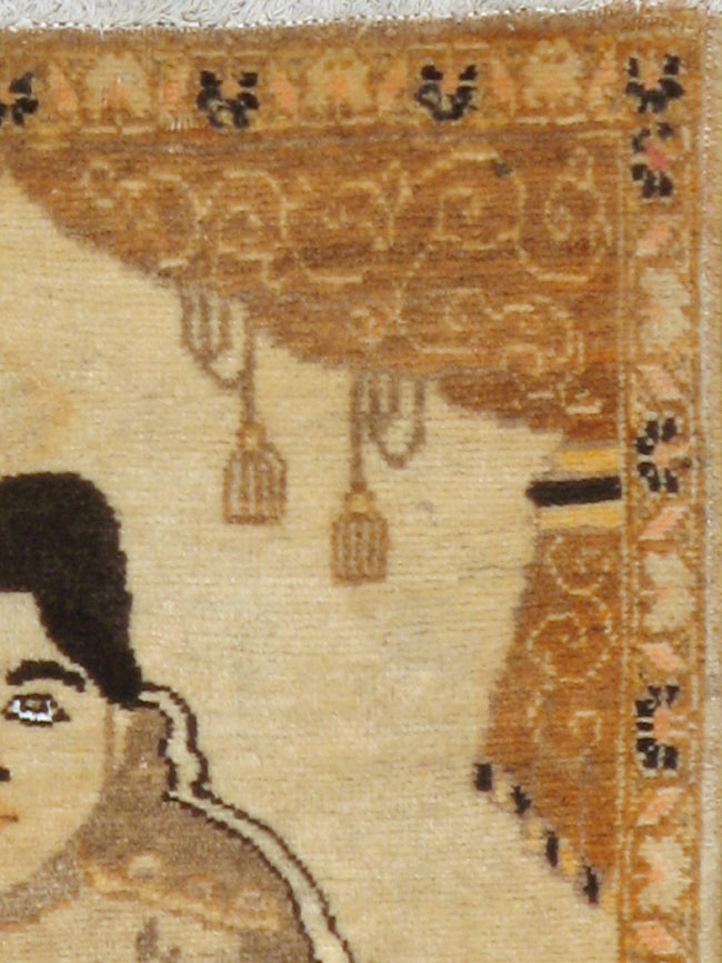 Antique Persian Tabriz Pictorial Rug (Pair: 2 of 2), No.17957 - Galerie Shabab