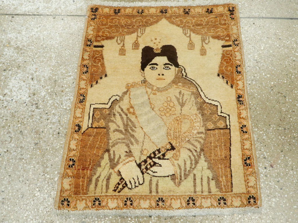 Antique Persian Tabriz Pictorial Rug (Pair: 2 of 2), No.17957 - Galerie Shabab