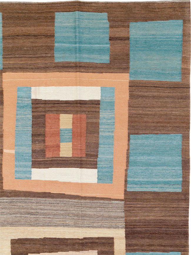 Modern Persian Flatweave Room Size Carpet, No.17967 - Galerie Shabab