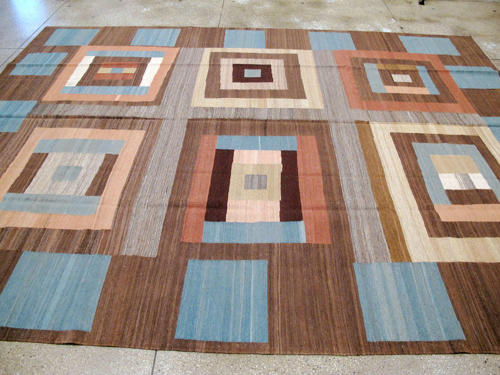 Modern Persian Flatweave Room Size Carpet, No.17967 - Galerie Shabab