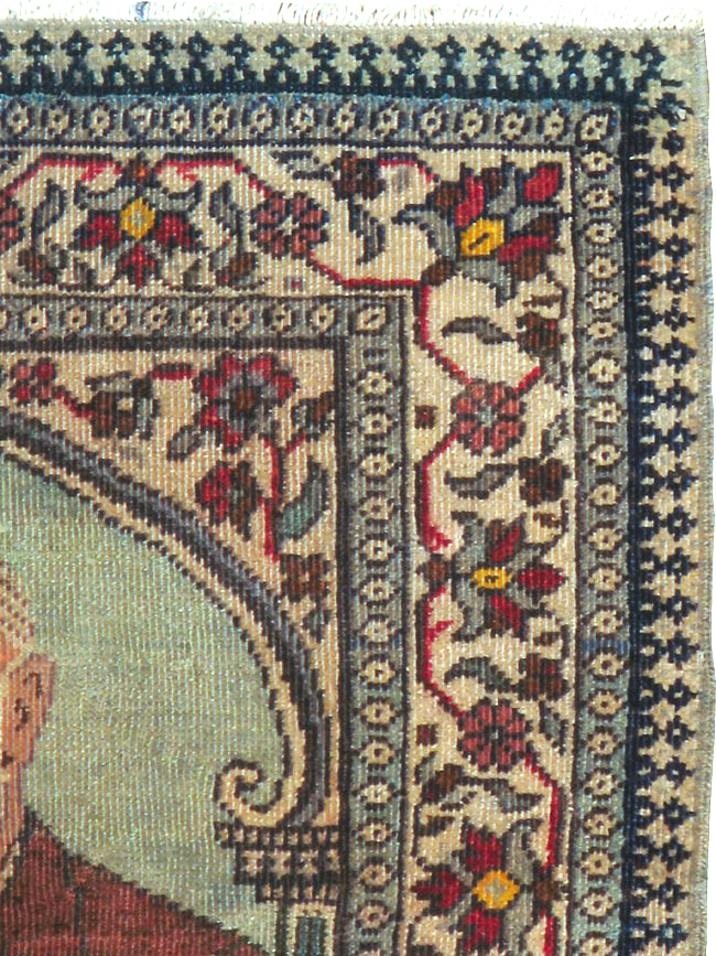 Antique Persian Tabriz Pictorial Rug, No.18006 - Galerie Shabab