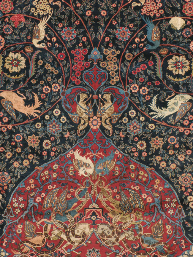 Antique Persian Mashad Pictorial Carpet, No.18016 - Galerie Shabab