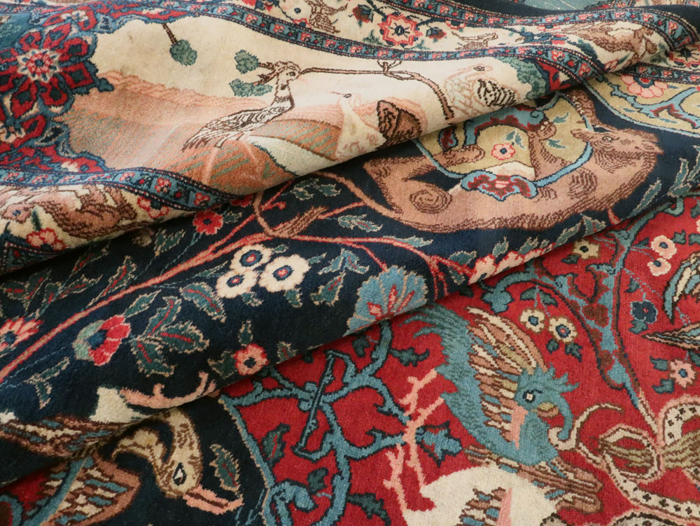 Antique Persian Mashad Pictorial Carpet, No.18016 - Galerie Shabab
