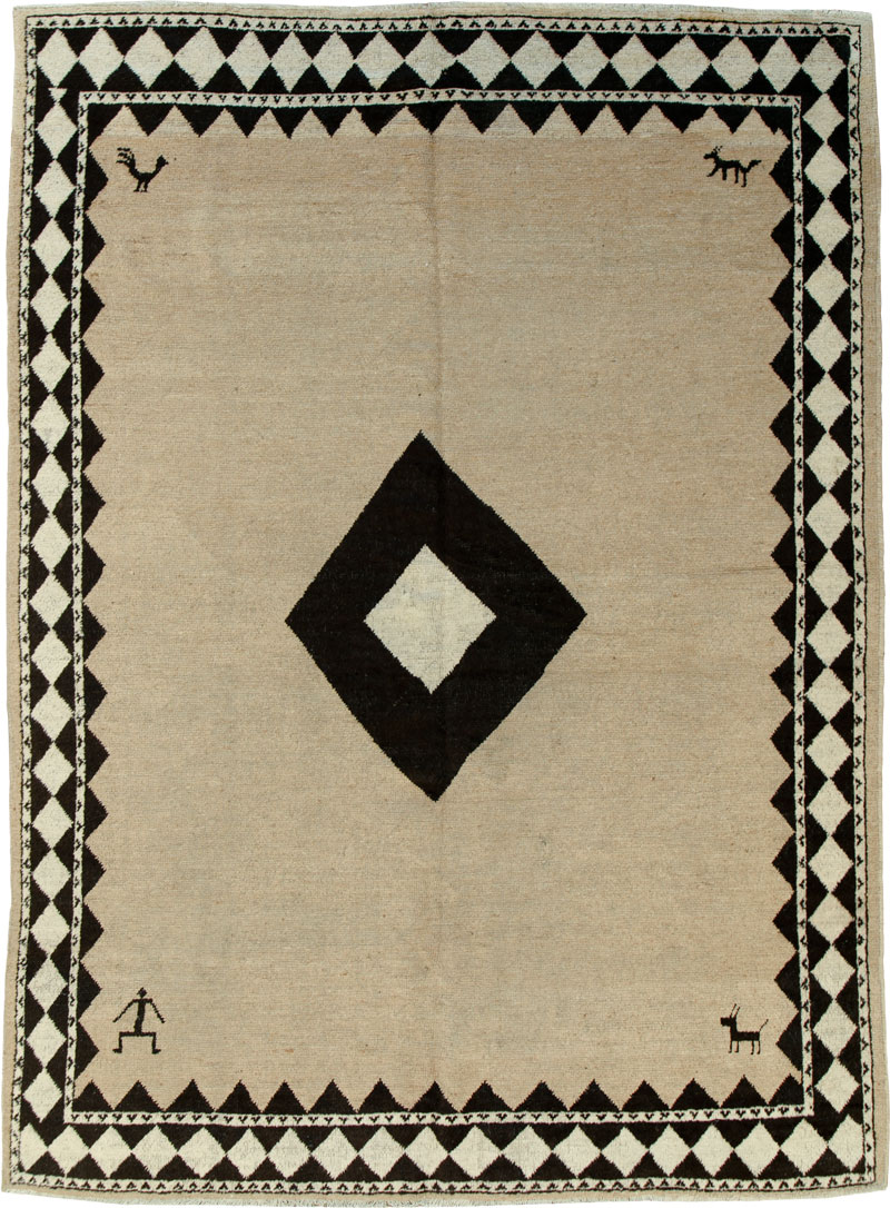 Vintage Persian Gabbeh Rug, No.18029 - Galerie Shabab