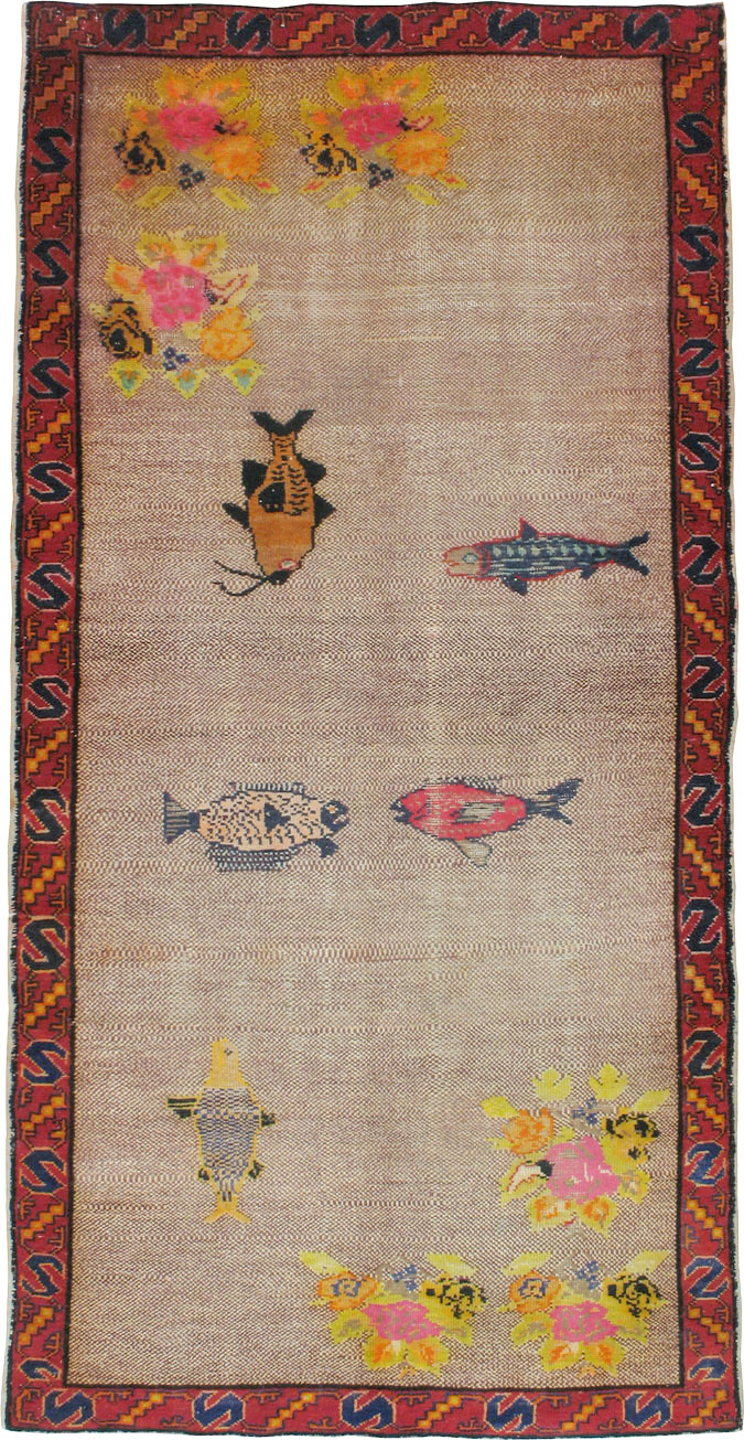 Vintage Turkish Anatolian Pictorial Carpet, No.18038 - Galerie Shabab