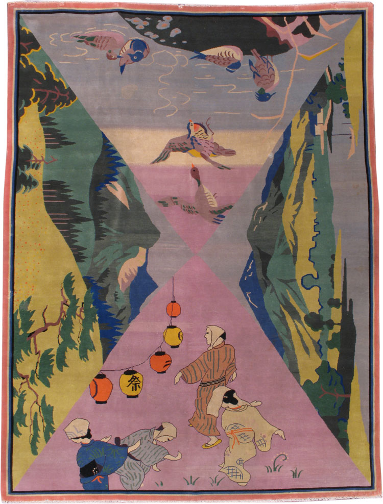 A Japanese Deco Rug, No.18051 - Galerie Shabab