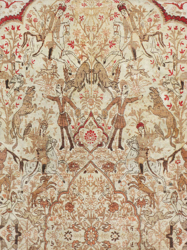 Antique Persian Tabriz Pictorial Carpet, No.18092 - Galerie Shabab