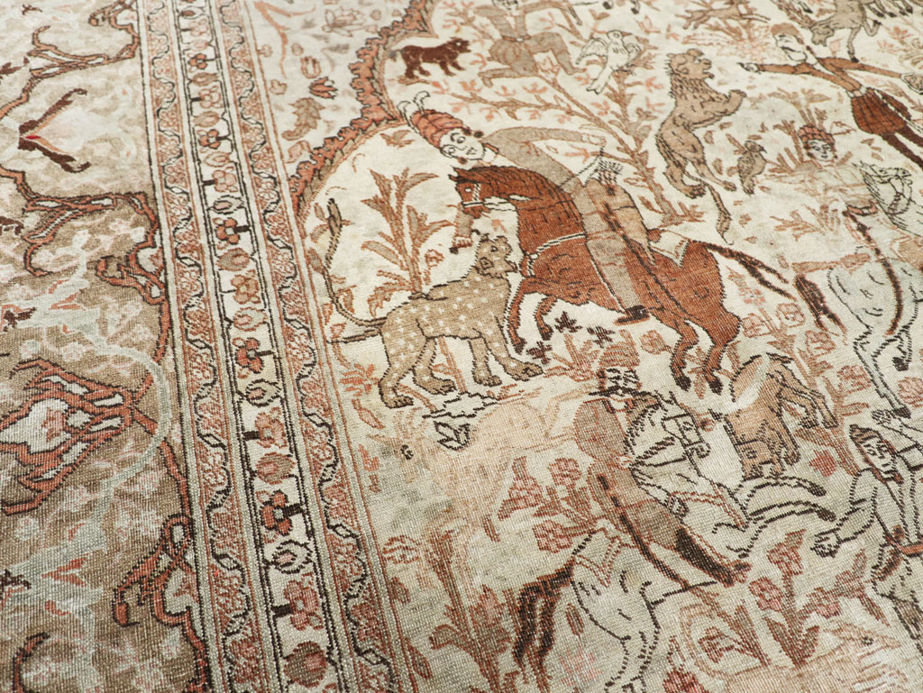 Antique Persian Tabriz Pictorial Carpet, No.18092 - Galerie Shabab
