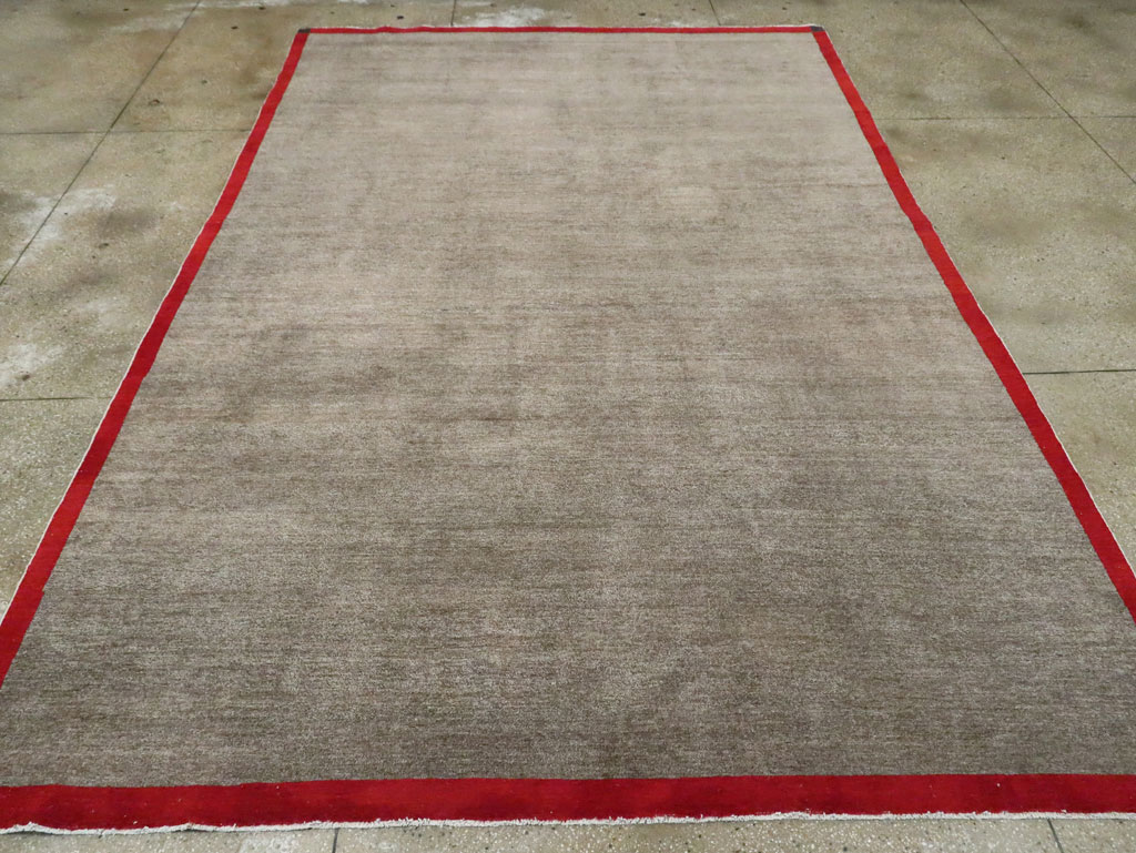 Art Deco Inspired Vintage Persian Mashad Room Size Carpet, No.18142 - Galerie Shabab