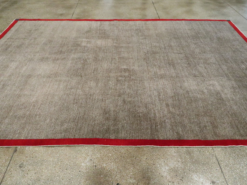 Art Deco Inspired Vintage Persian Mashad Room Size Carpet, No.18142 - Galerie Shabab