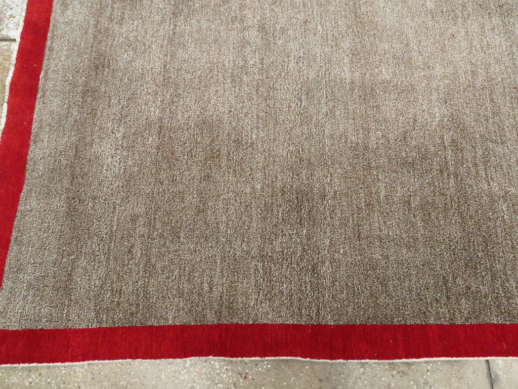 Art Deco Inspired Vintage Persian Mashad Room Size Carpet, No.18142 - Galerie Shabab