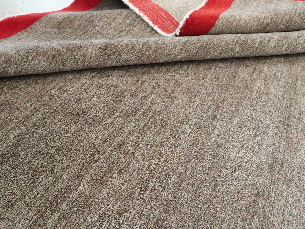 Art Deco Inspired Vintage Persian Mashad Room Size Carpet, No.18142 - Galerie Shabab