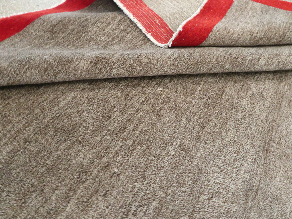 Art Deco Inspired Vintage Persian Mashad Room Size Carpet, No.18142 - Galerie Shabab