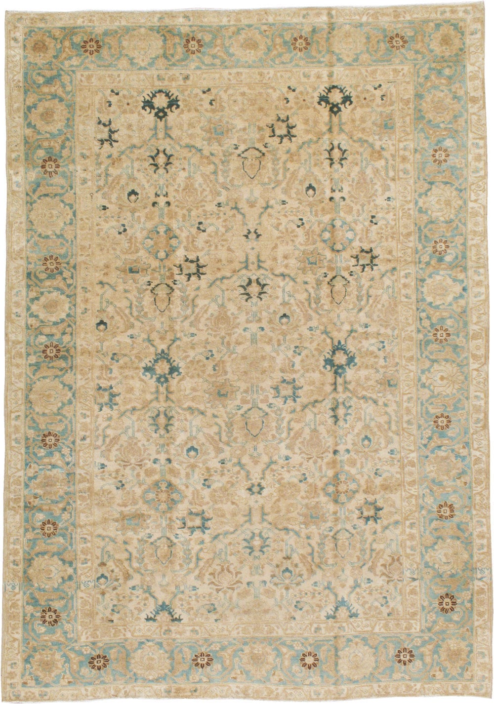 Antique Persian Tabriz Accent Carpet, No.18146 - Galerie Shabab