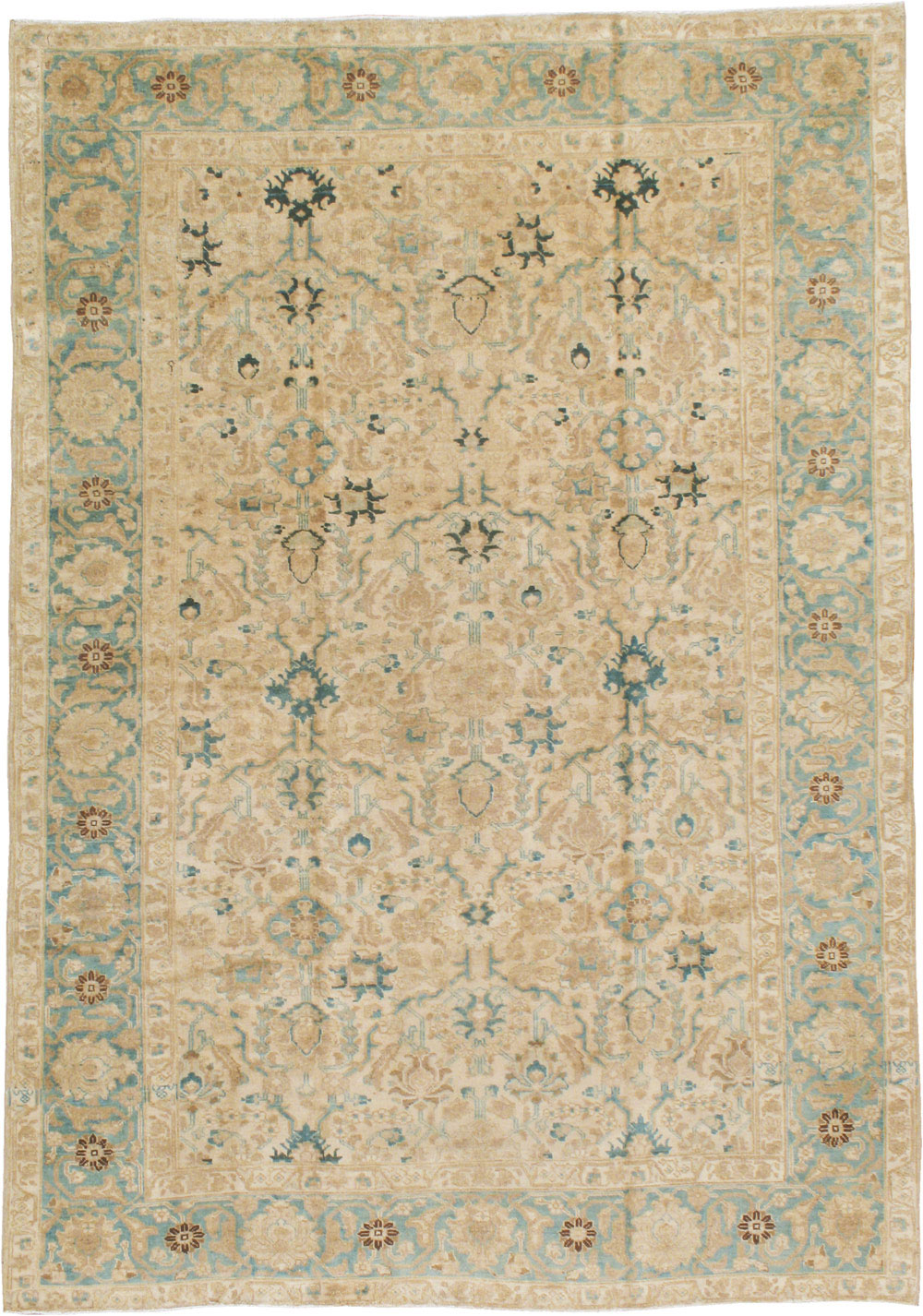 Antique Persian Tabriz Accent Carpet, No.18146 - Galerie Shabab