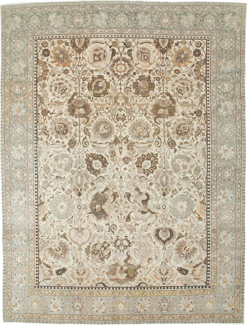 Vintage Persian Tabriz Carpet, No.18159 - Galerie Shabab