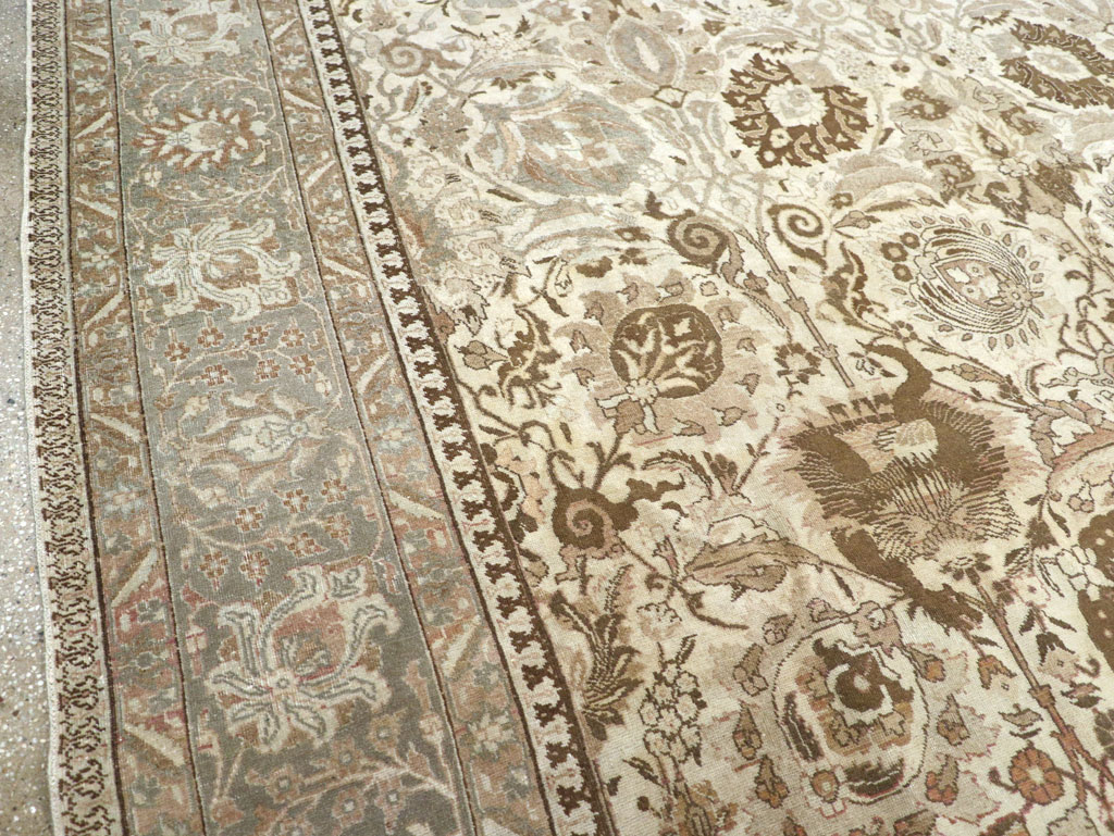 Vintage Persian Tabriz Carpet, No.18159 - Galerie Shabab