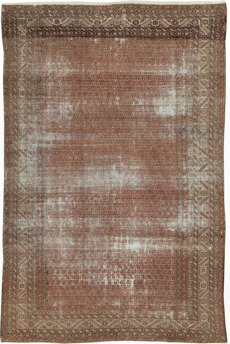 Distressed Antique Persian Malayer Rug, No.18163 - Galerie Shabab