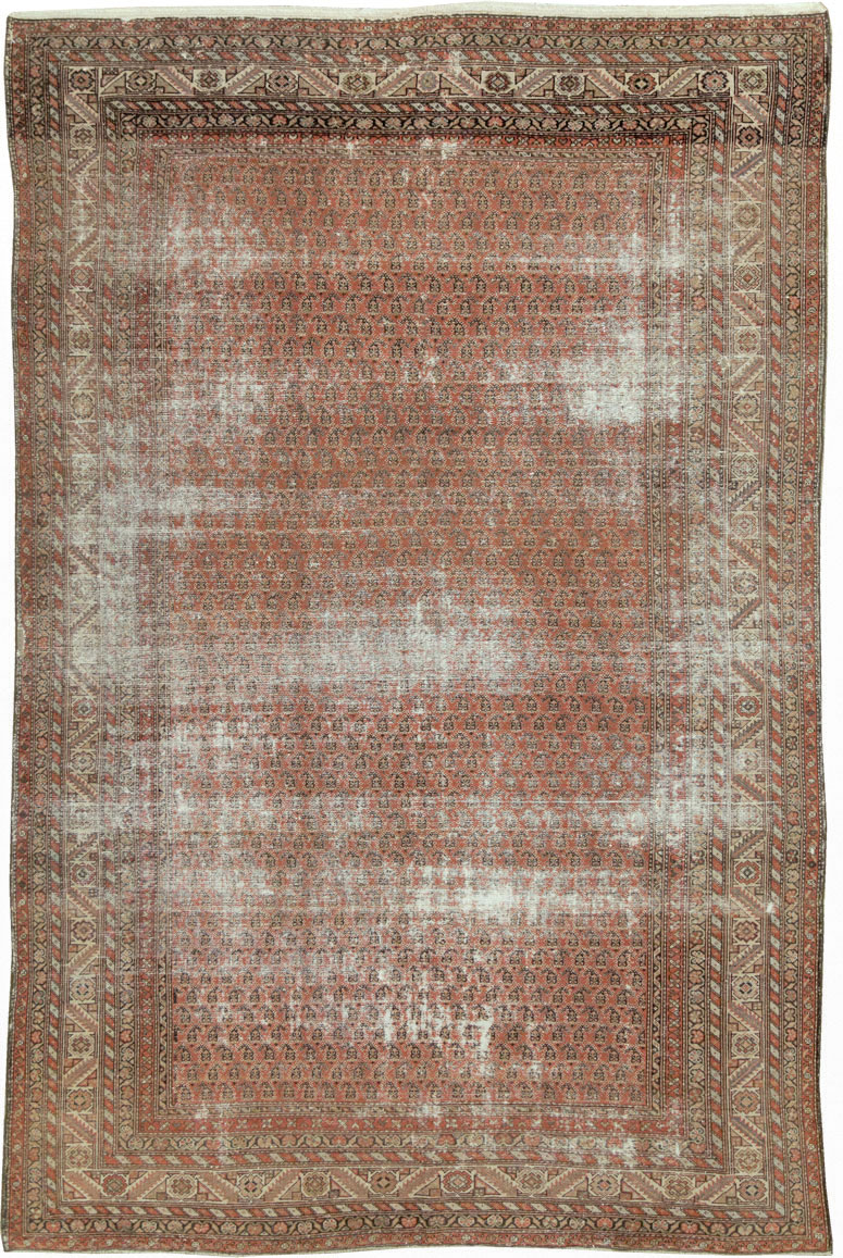 Distressed Antique Persian Malayer Rug, No.18163 - Galerie Shabab