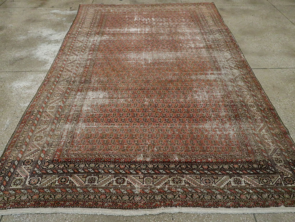 Distressed Antique Persian Malayer Rug, No.18163 - Galerie Shabab