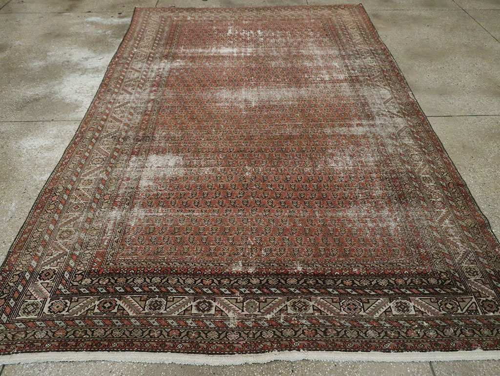 Antique Persian Malayer Distressed Carpet, No.18163 - Galerie Shabab