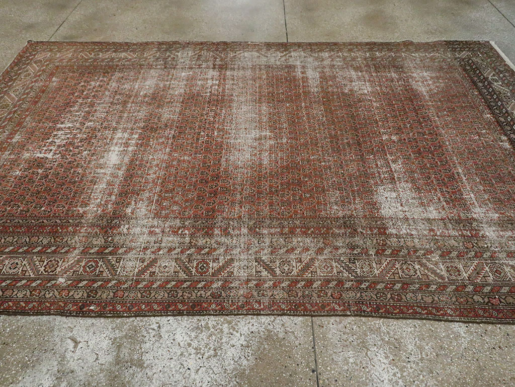 Distressed Antique Persian Malayer Rug, No.18163 - Galerie Shabab