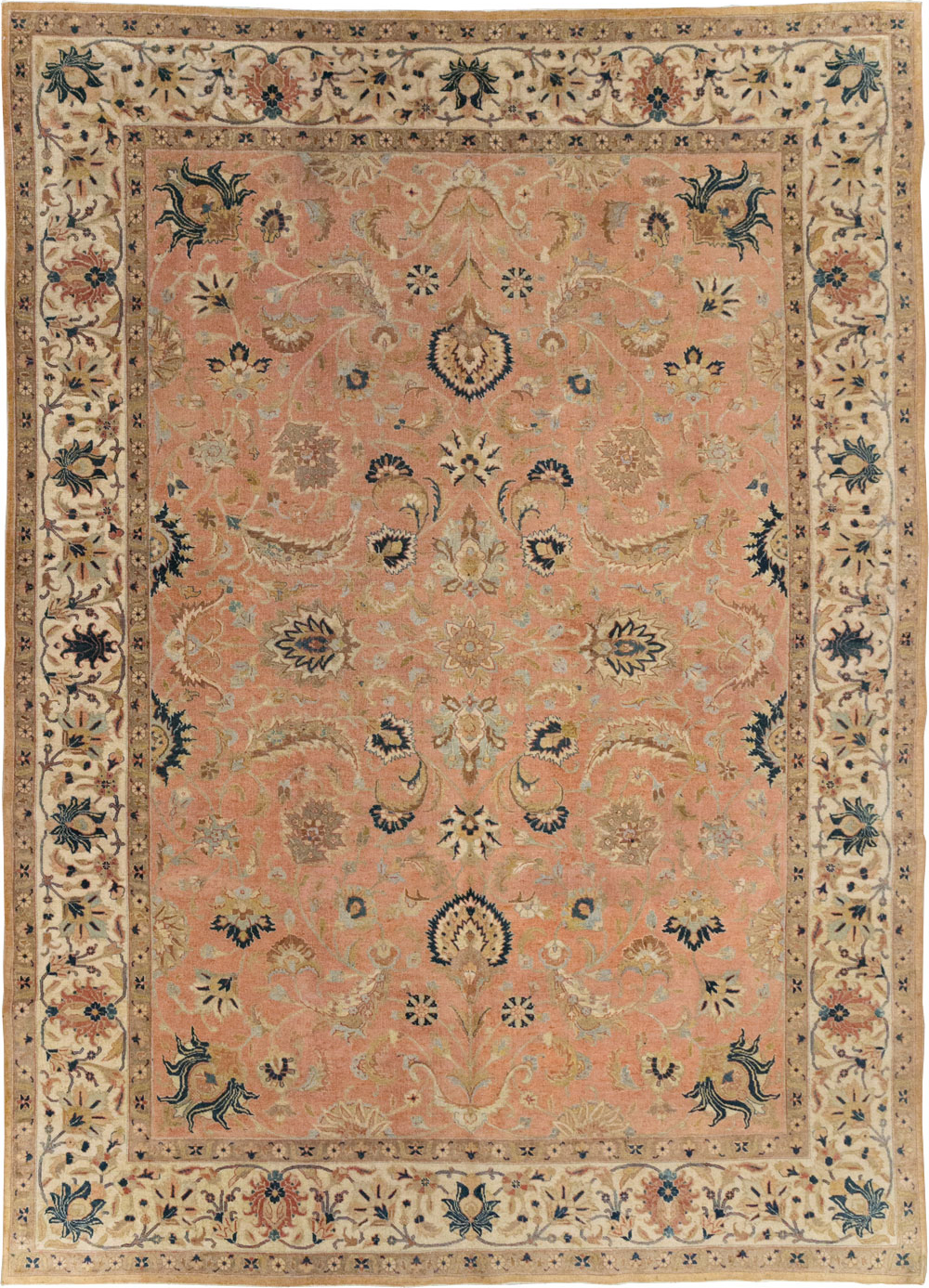 Vintage Persian Tabriz Small Room Size Carpet, No.18184 - Galerie Shabab